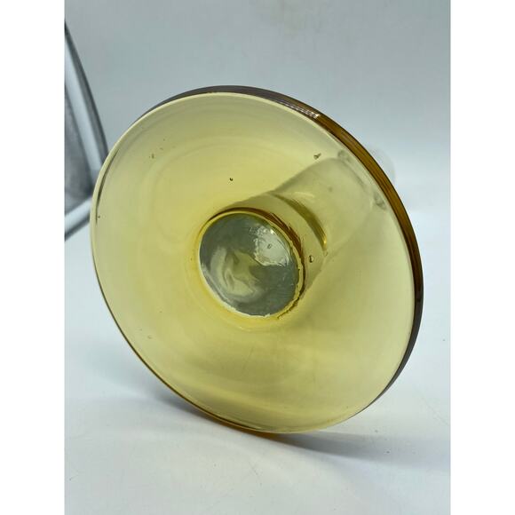 Blenko 9706 Crystal /Topaz Candle holder Bud vase 9.5 inch 1997 Rare - Picture 4 of 5